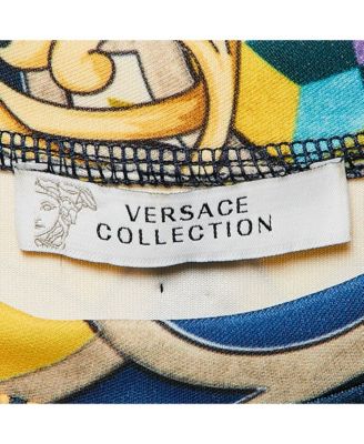 Women's Collection Navy Blue Printed Jersey Neoprene T-Shirt