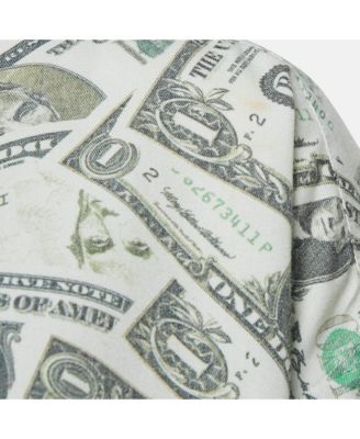 Women's Green Usd Print Cotton Blend Oversized Shirt