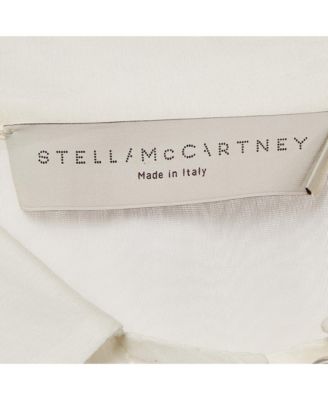 Women's White Embroidered Cambric Cotton Blend Button Front Blouse