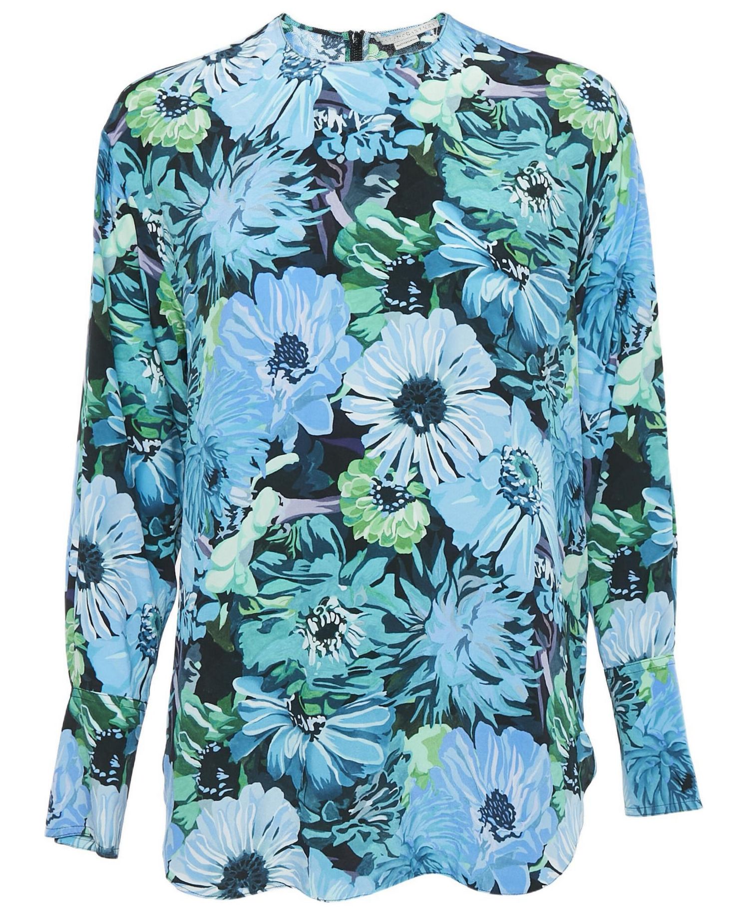 Women's Blue Silk Top