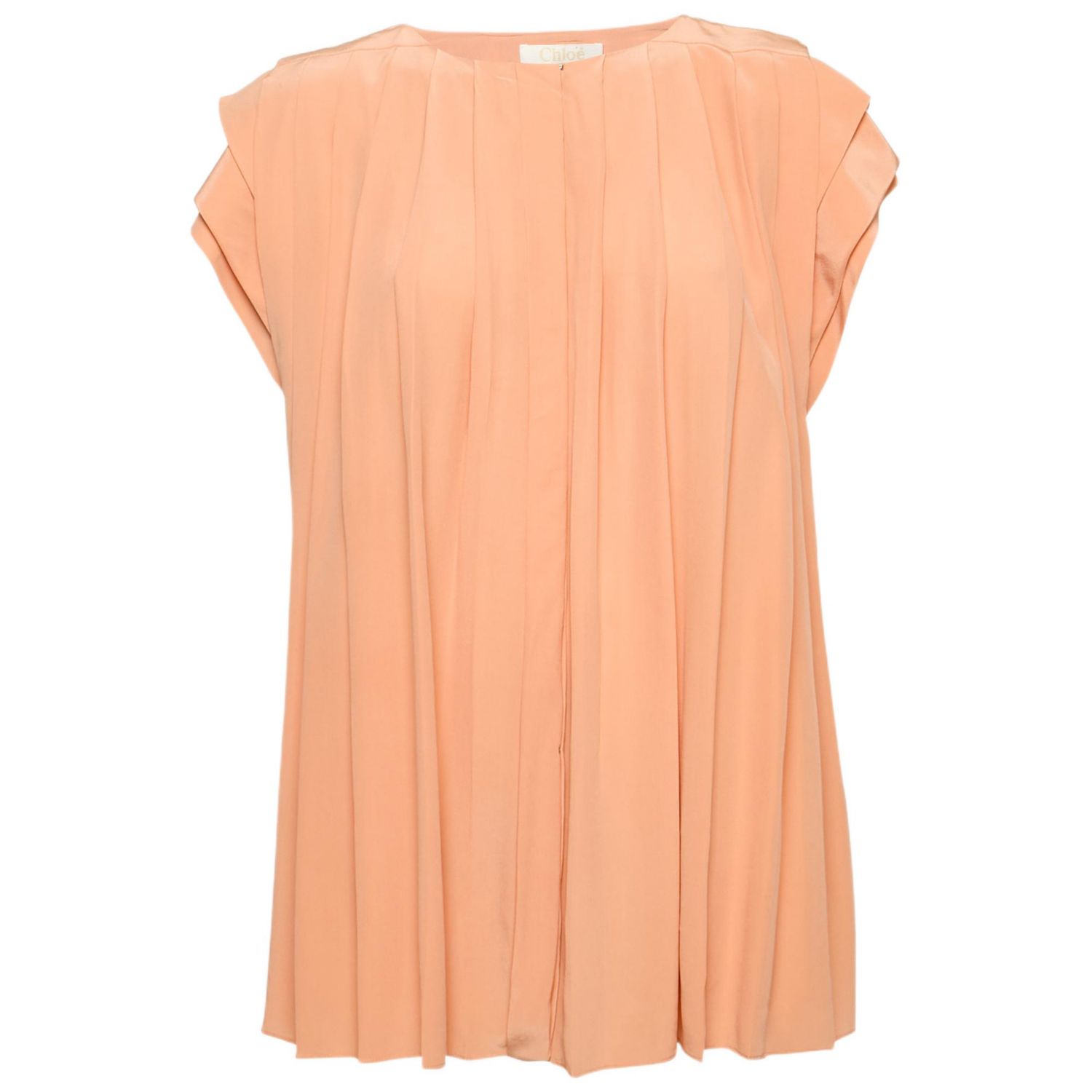 Women's Pre-Owned Chloandeacute Pink Silk Pleated Top