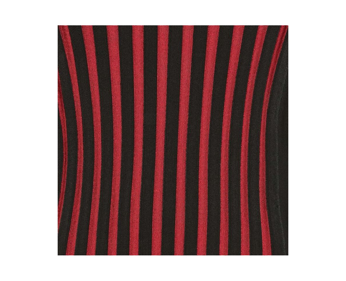 Pre-Owned Balmain Women's Black Knit Corset Zip-Up Strapless Crop Top