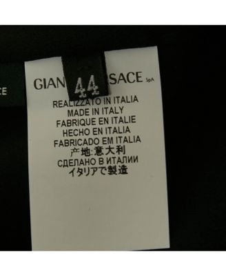 Women's Black Silk Front Slit Detail Pencil Skirt