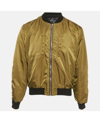 Men's Black Thorn & Rose Print Nylon Reversible Bomber Jacket