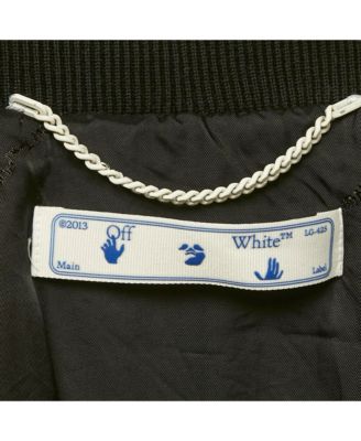 Men's Black Logo Print Synthetic Bomber Jacket