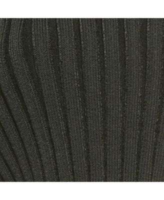 Women's Black Rib Knit Logo Detail Crop Cardigan