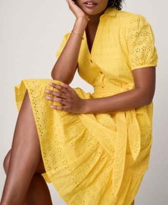 Women's Cotton Eyelet Short Sleeve Augusta Dress