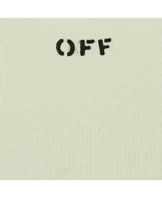 Women's Green Logo Print Rib Knit Crop Tank Top