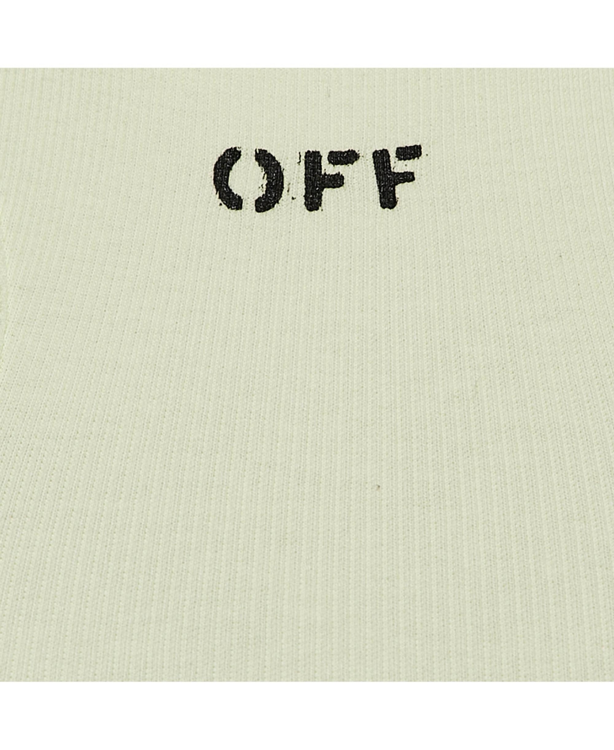 Pre-Owned Off-White Women's Green Logo Print Rib Knit Crop Tank Top