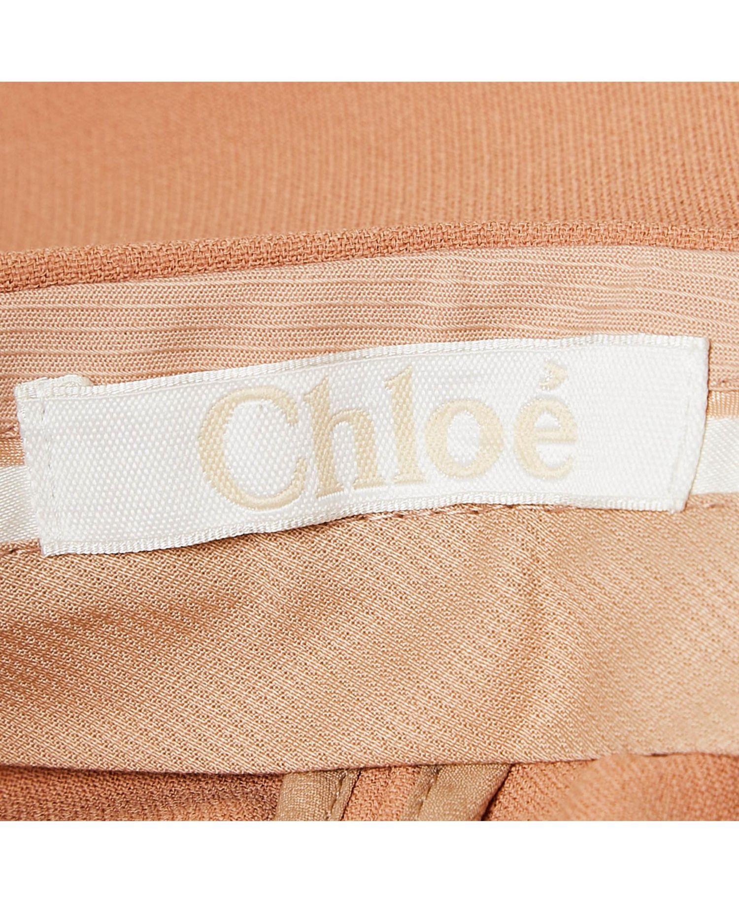 Women's Light Brown Crepe Zip Detail Trackpants