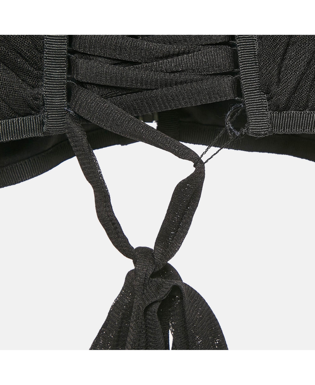 Pre-Owned Dolce & Gabbana Women's Black Tulle Lace-Up Corset Top