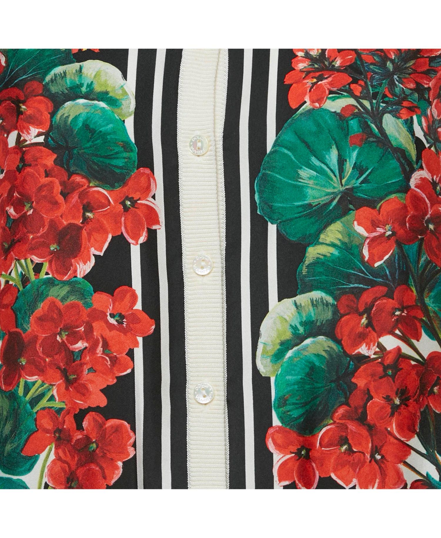 Women's Cream Printed Silk Cardigan