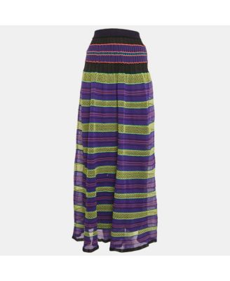Women's Pre-Owned M Missoni Purple/multicolor Patterned Knit Maxi Skirt