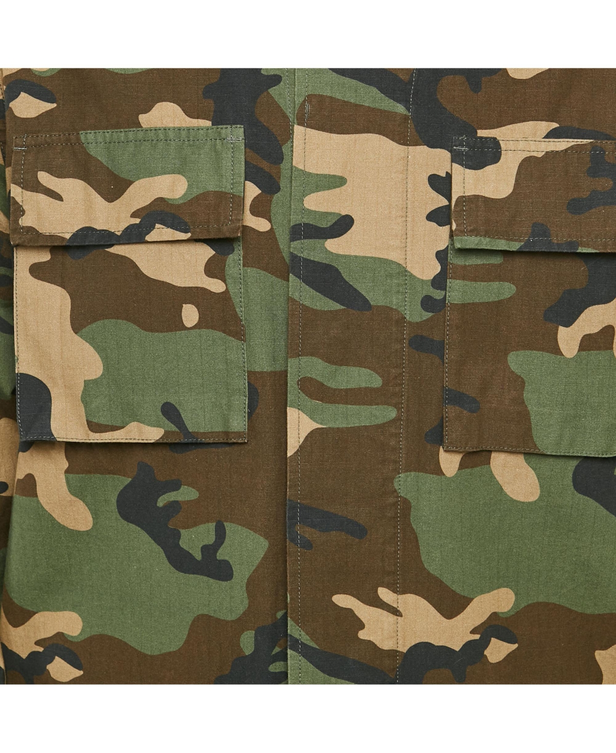 Pre-Owned Off-White Men's Green Camouflage Print Patch Detail Utility Jacket