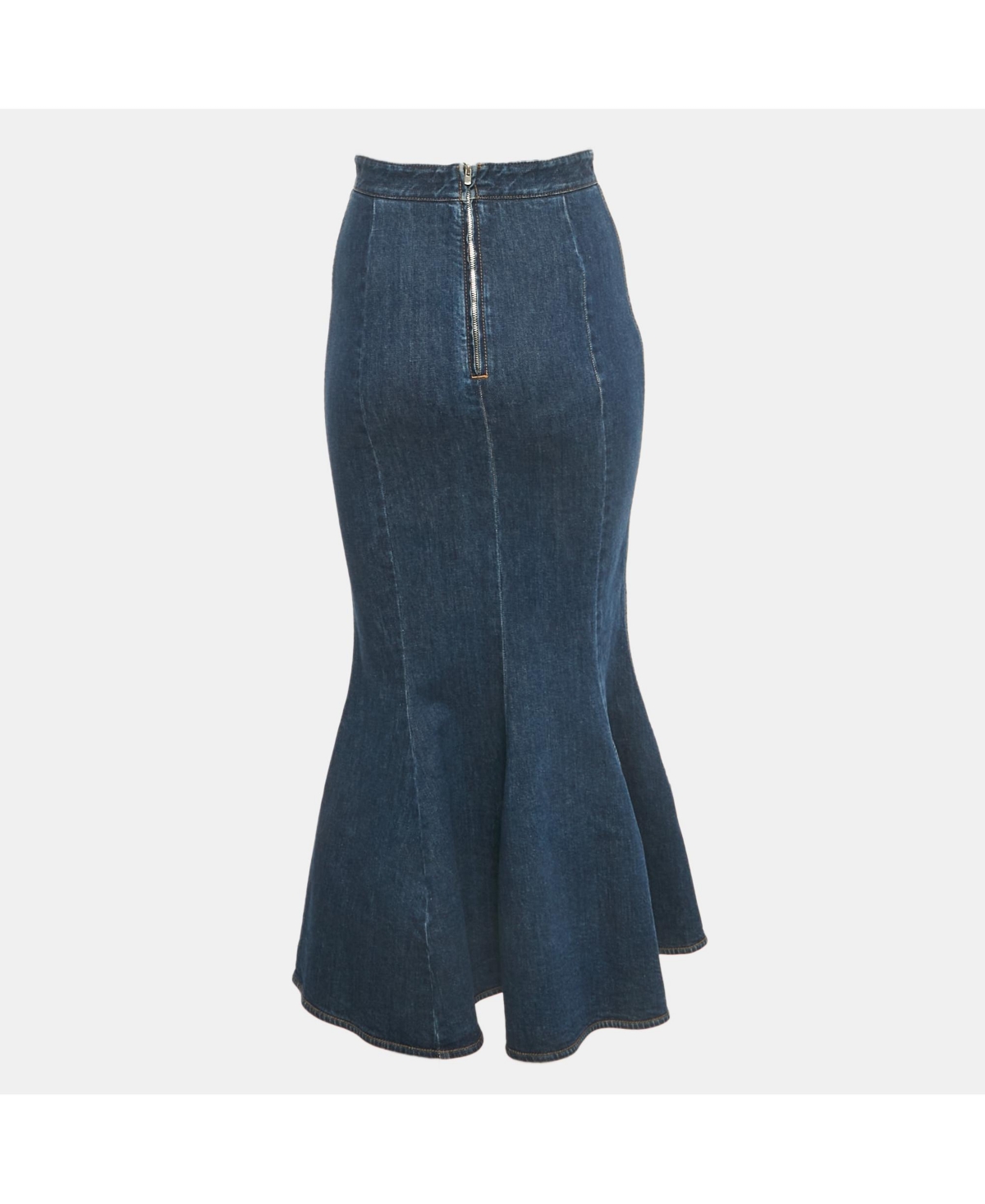 Pre-Owned Stella Mccartney Women's Blue Denim Flared Maxi Skirt