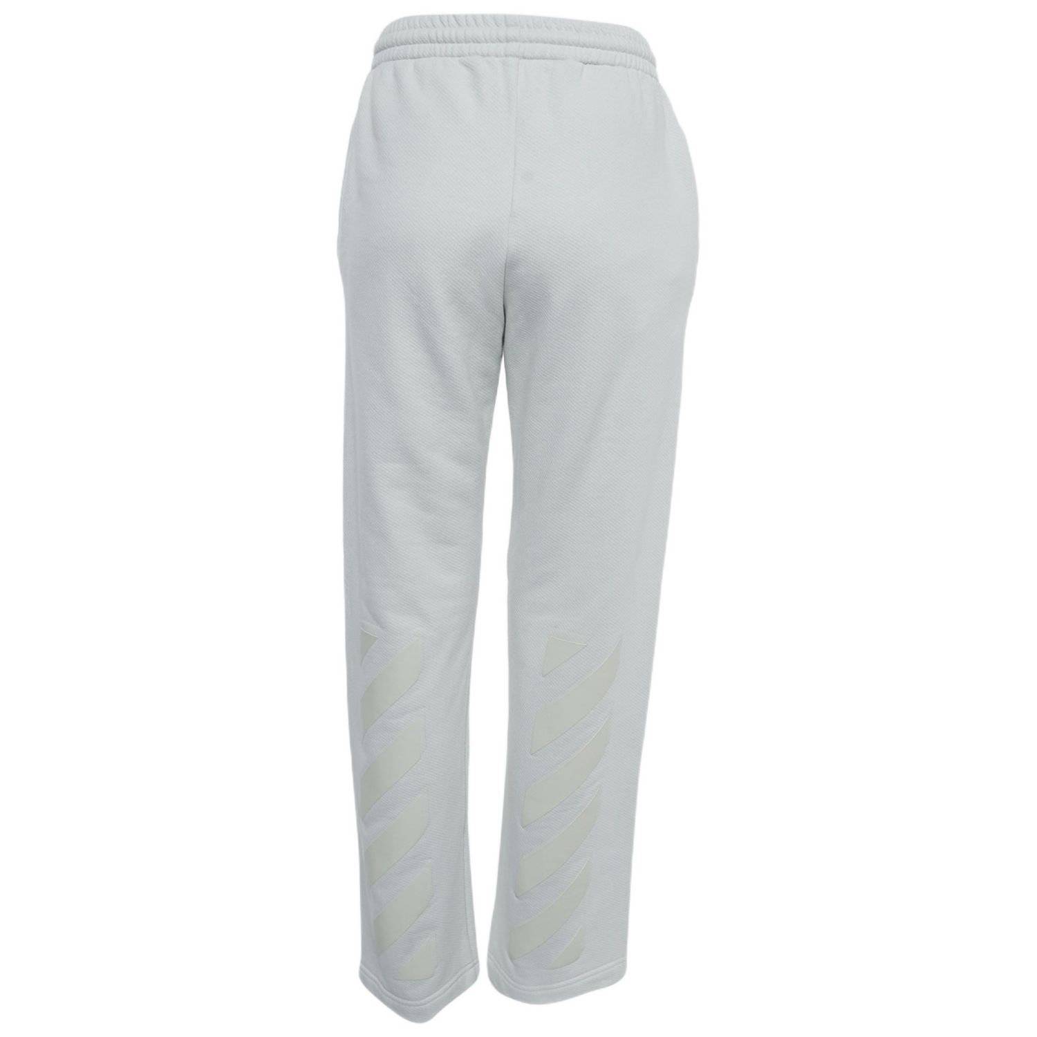 Women's White Print Cotton Drawstring Straight Leg Pants