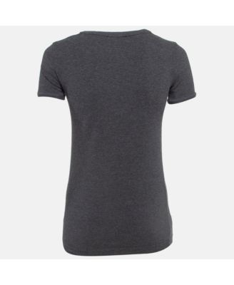 Women's Grey Applique Cotton T-Shirt