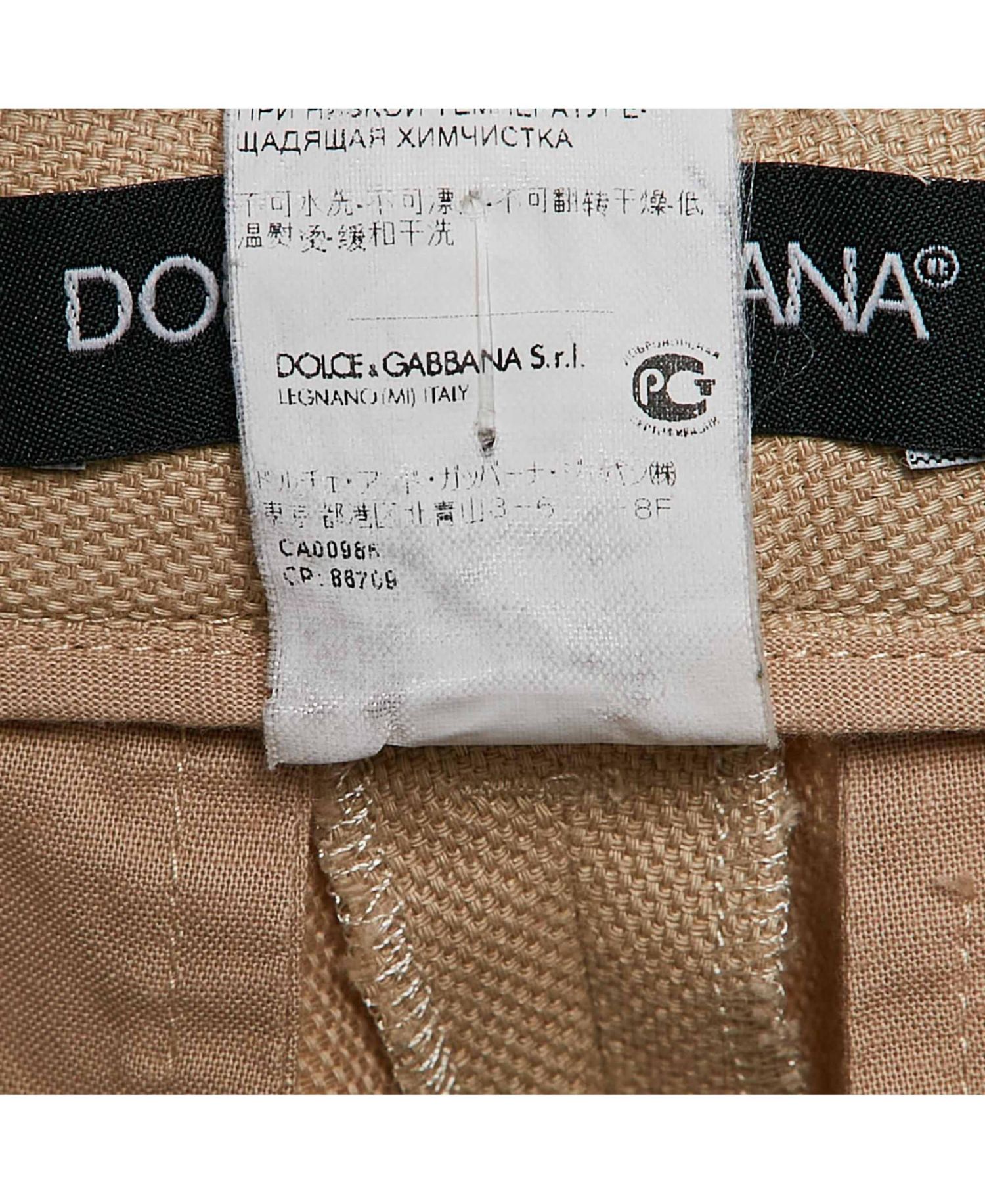 Women's Pre-Owned Dolce and Gabbana Beige Cotton Blend Trousers