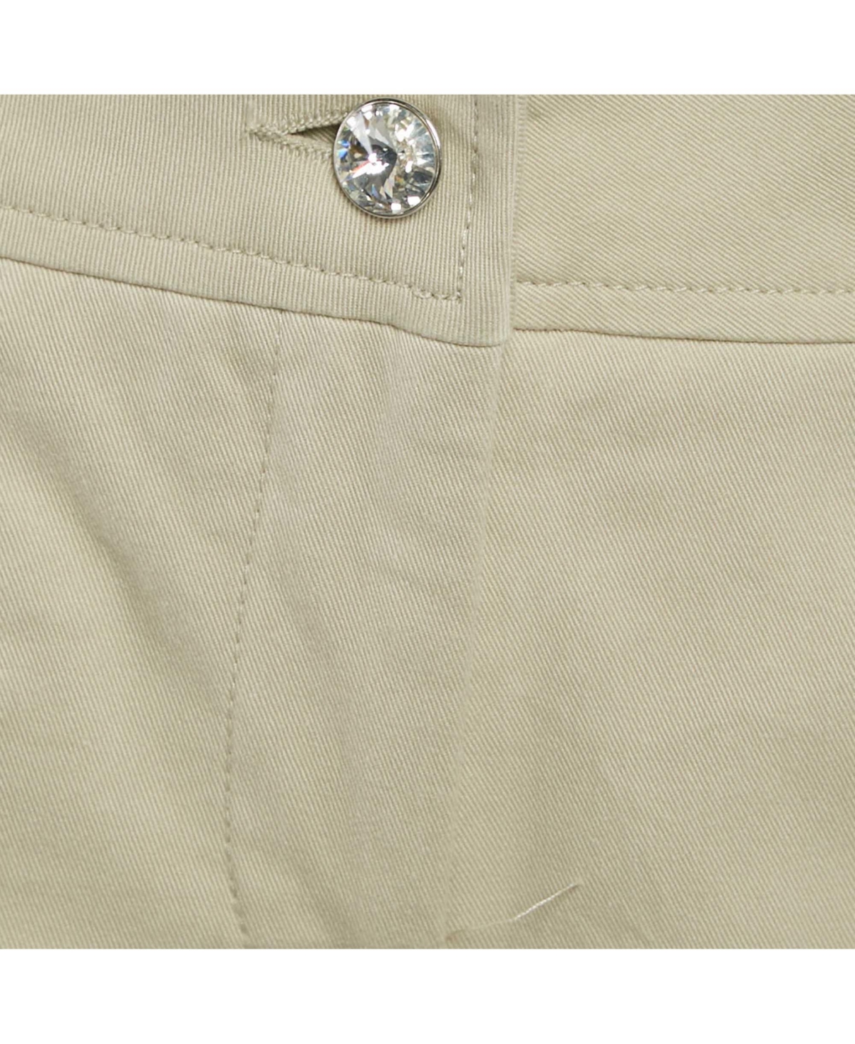 Pre-Owned Versace Women's Beige Studded Gabardine Cotton Capri Pants