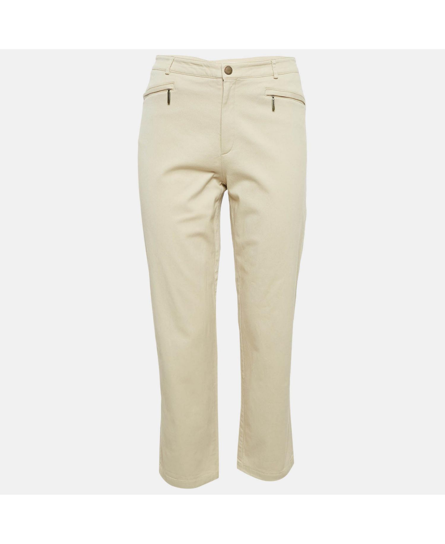 Women's London Beige Gabardine Cotton Trousers