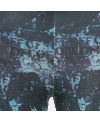 Women's Black Abstract Print Jersey Flared Leggings