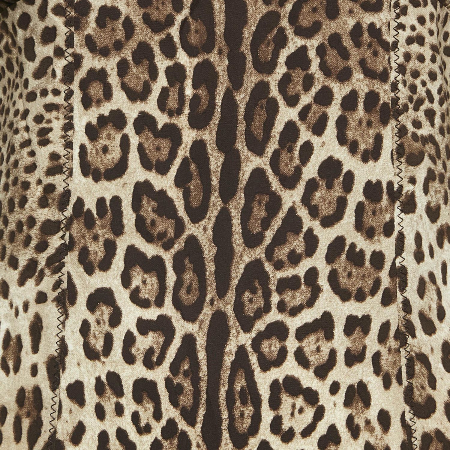 Women's Brown Leopard Print Silk Blouse