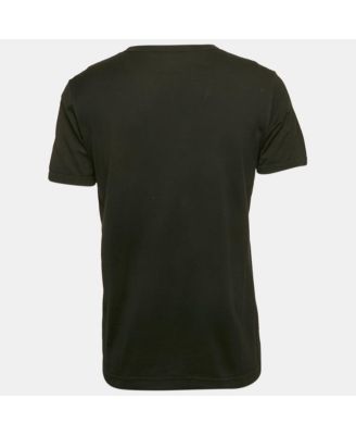 Men's Black Logo Plaque Jersey Crewneck T-Shirt