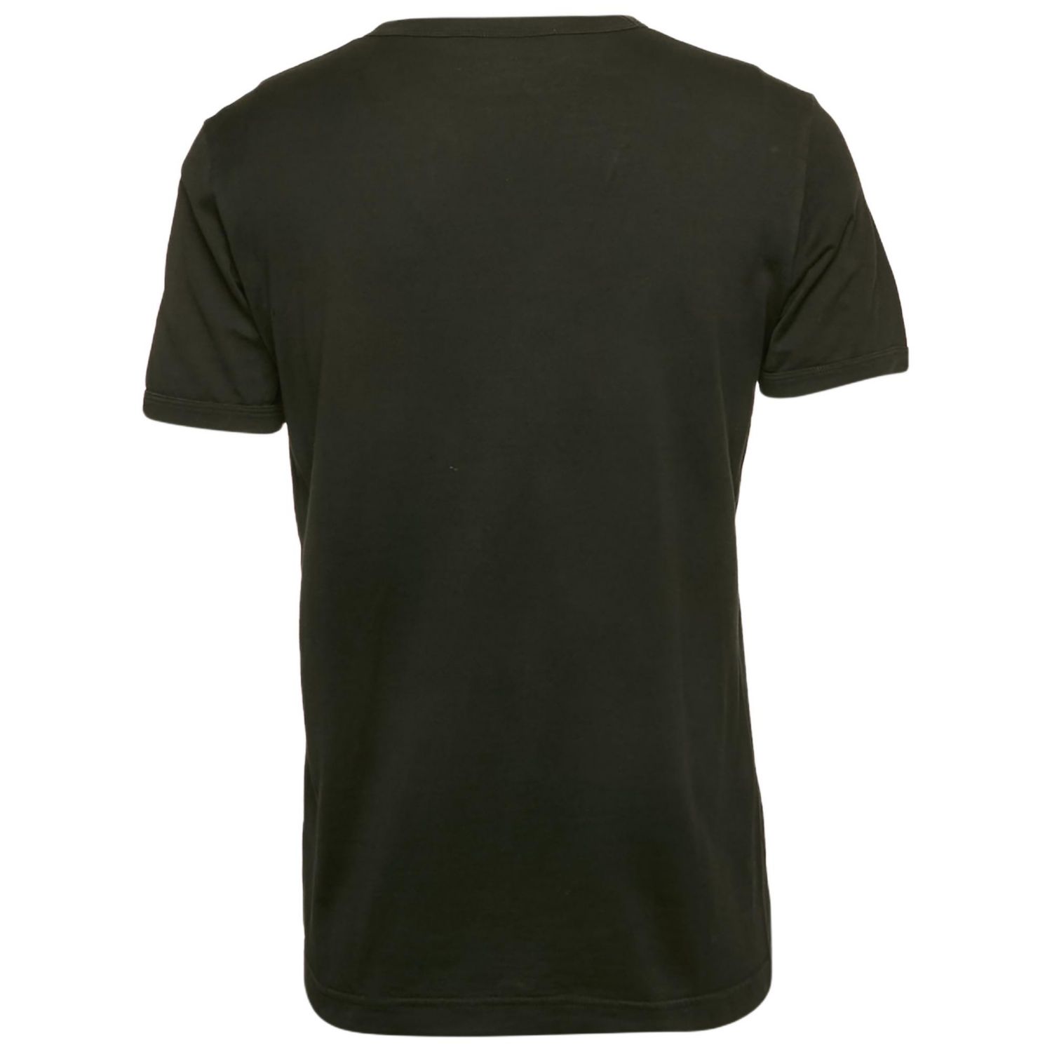 Men's Black Logo Plaque Jersey Crewneck T-Shirt