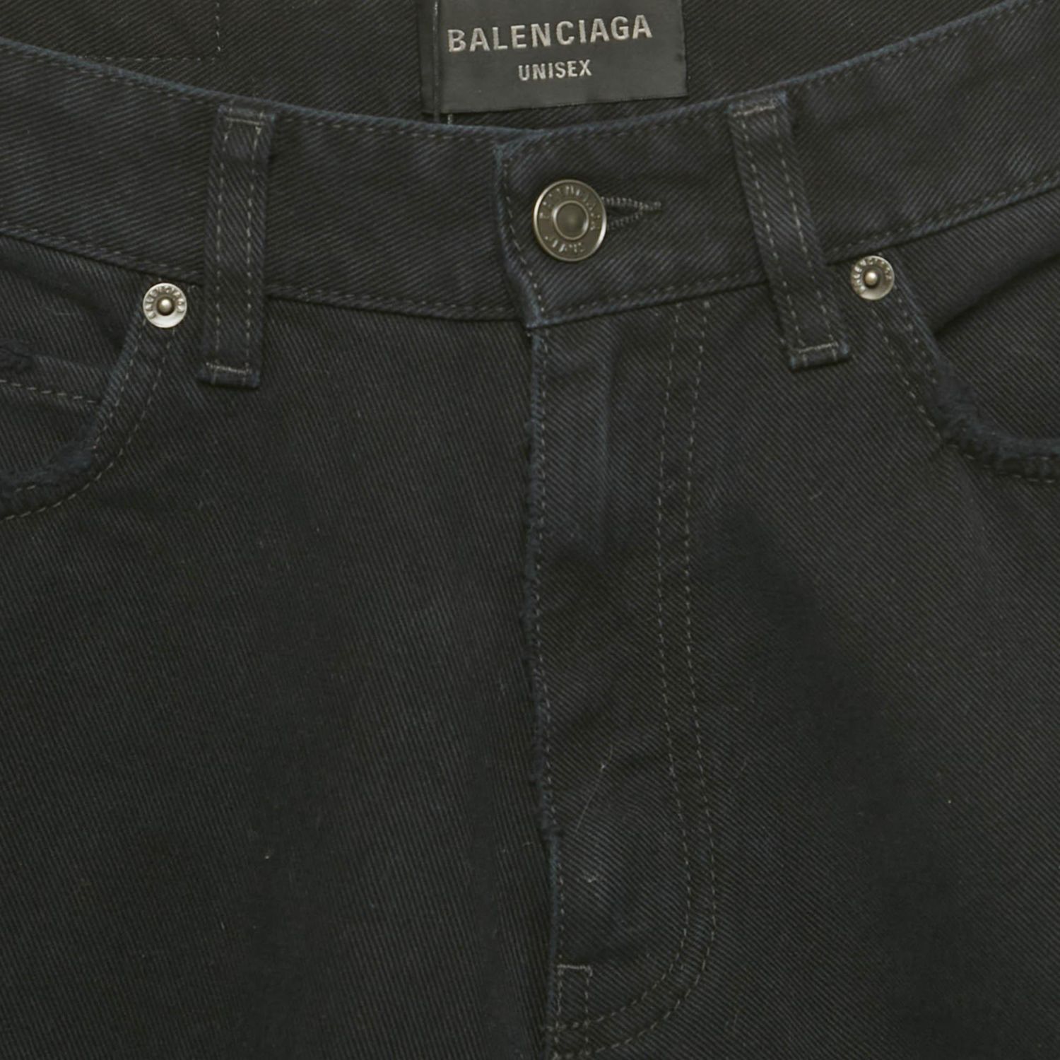 Men's Unisex Black Denim Raw Edge Shorts