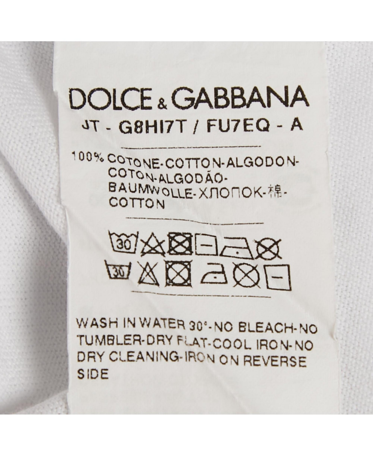 Pre-Owned Dolce & Gabbana Men's White Jersey Crewneck T-Shirt