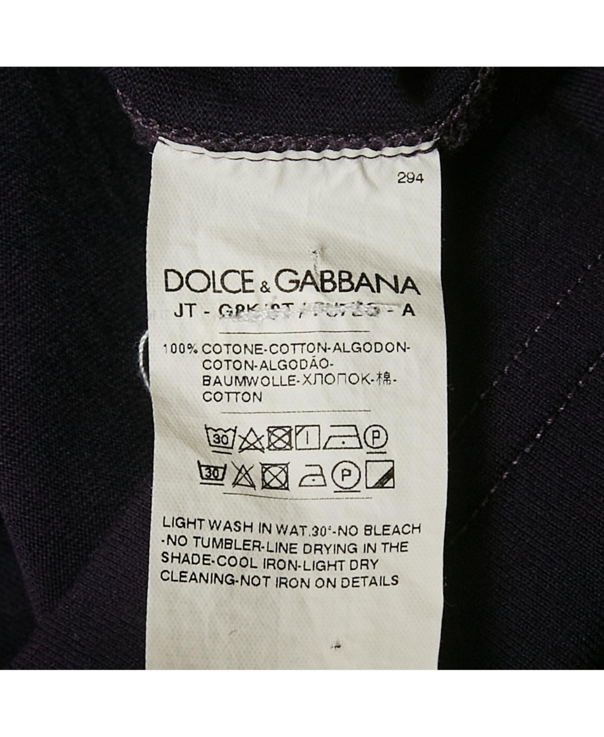 Pre-Owned Dolce & Gabbana Men's Purple Logo Plaque Jersey T-Shirt