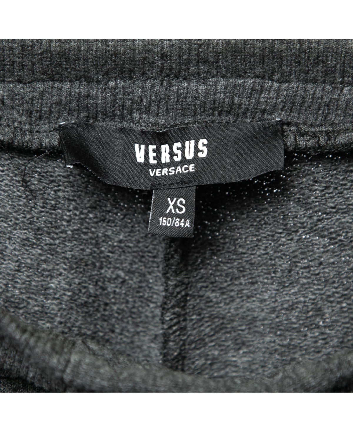 Pre-Owned Versace Women's Pre-Owned Versus Versace Grey Cotton Zip Detail Logo Tape Trimmed Joggers