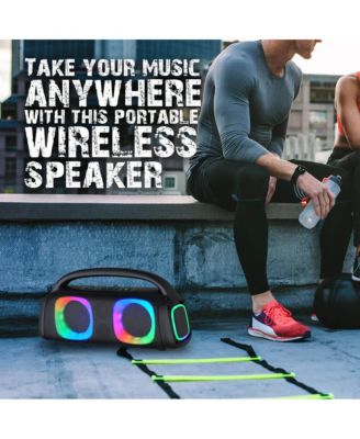 Portable Bluetooth Speaker with RGB Light Effects and Remote Control