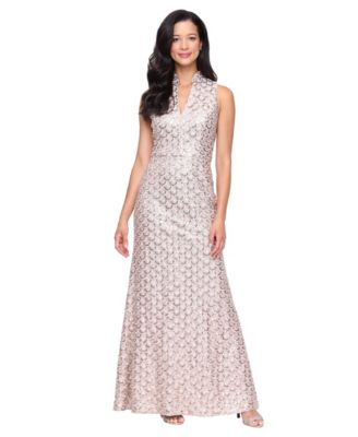 Women's Stand Collar Embroidered Sequin Dress