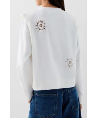 Women's Padded Sun Crochet Sweater