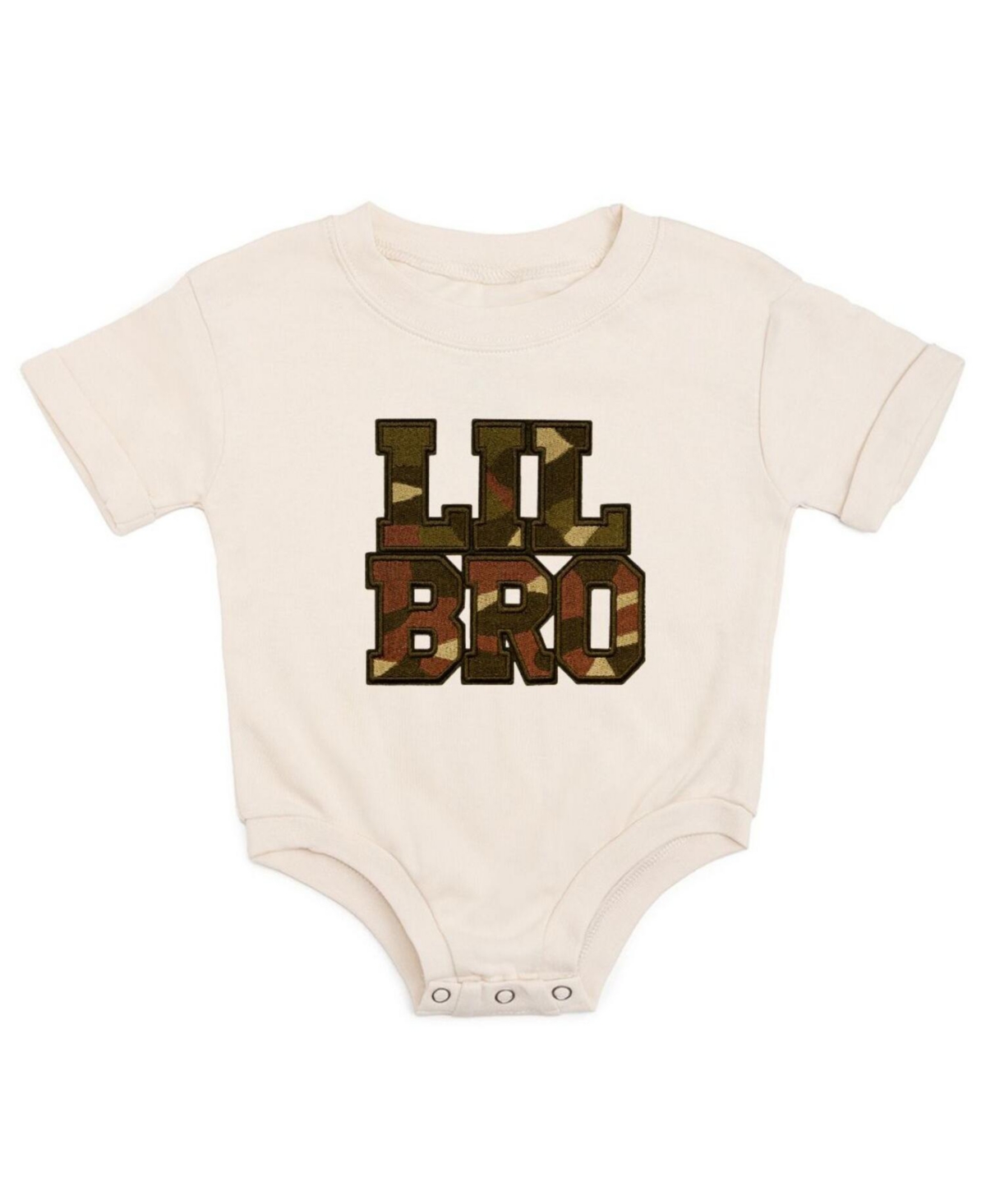 Sweet Wink Baby Boys Lil Bro Camo Patch Short Sleeve Romper
