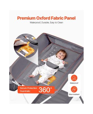 Foldable Baby Changing Table with Wheels and Side Basket