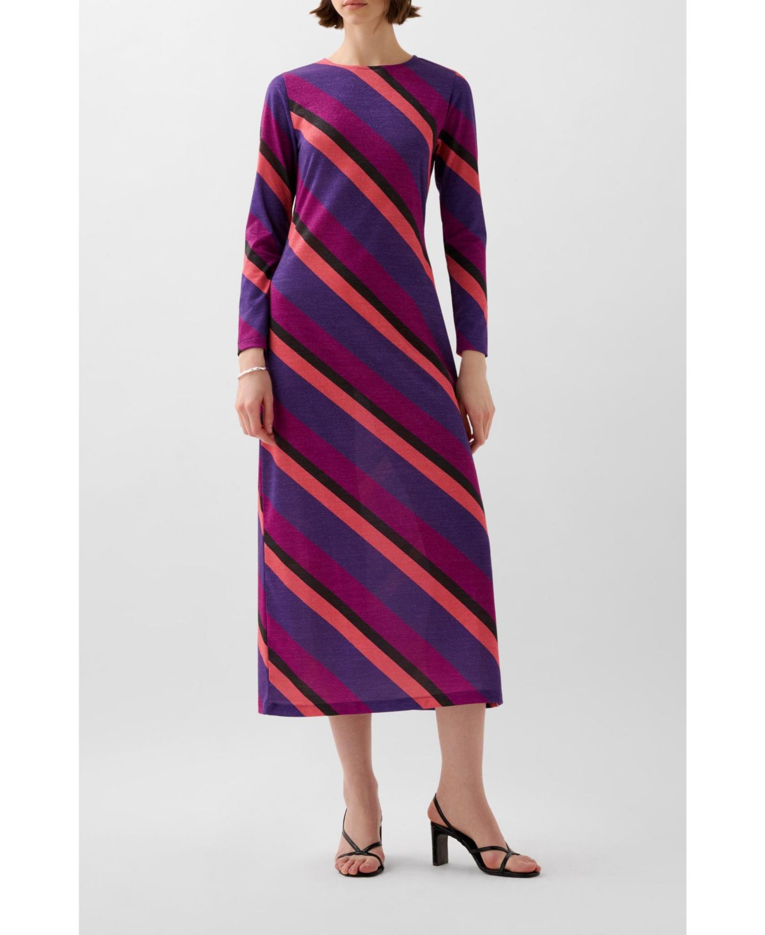 Women's Stripes Lurex Jersey Dress