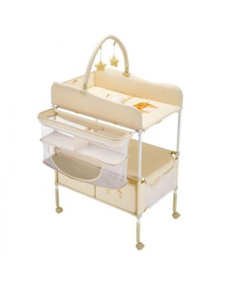 Foldable Baby Diaper Changing Station with Storage Drawers