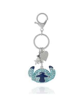 Stitch Pave Crystal Keychain with Heart & Star Charms