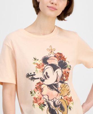 Juniors' Minnie Mouse Floral Graphic T-Shirt