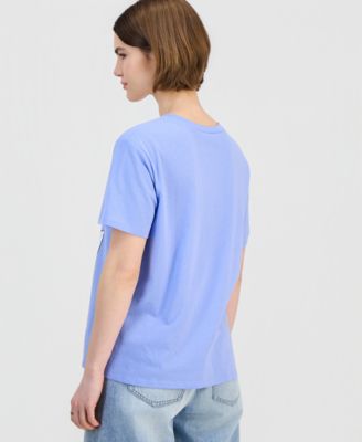 Juniors' Stitch Floral Graphic T-Shirt