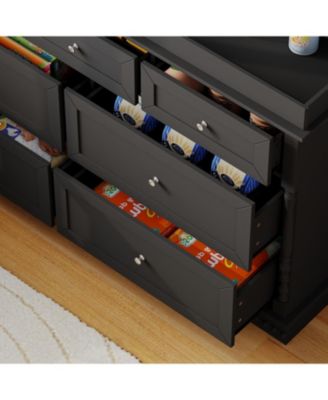 Changing Table with 7-Drawers, Guardrail Top, Anti-Tip Safety Feature