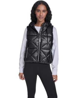 Calvin Klein - Women's Performance Diamond Quilt Hooded Puffer Vest