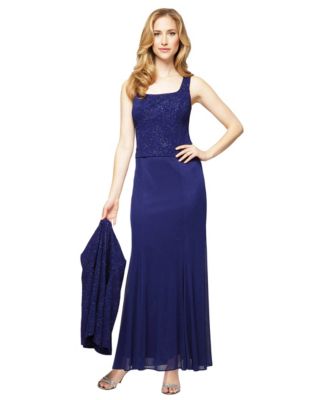 Petite Square Neck Dress with Jacket