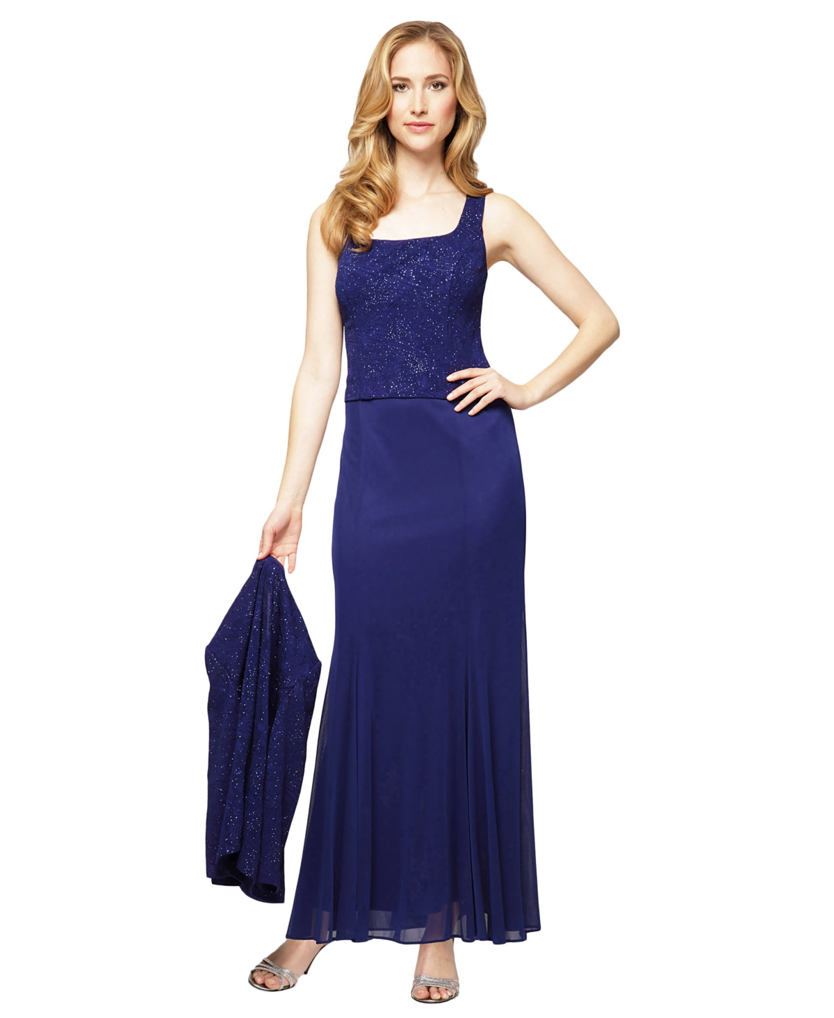 Alex Evenings Petite Square Neck Dress with Jacket