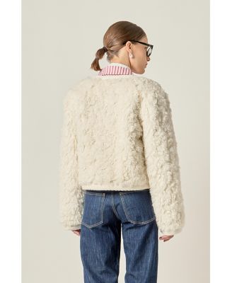 Women's Knit Trim Teddy Jacket