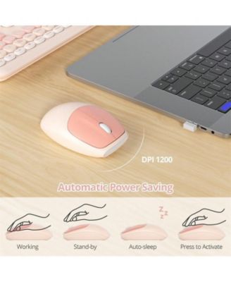 Colorful Typewriter-Style Wireless Keyboard and Mouse Combo – Slim, Low-Noise Full-Size Set for Windows PC & Laptop – Orange