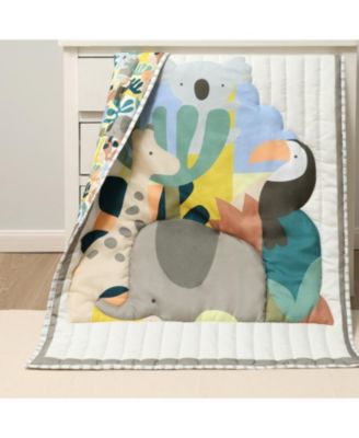 Crib Bedding Set for Baby Boys and Girls, Safari Puzzle, 3 Pieces