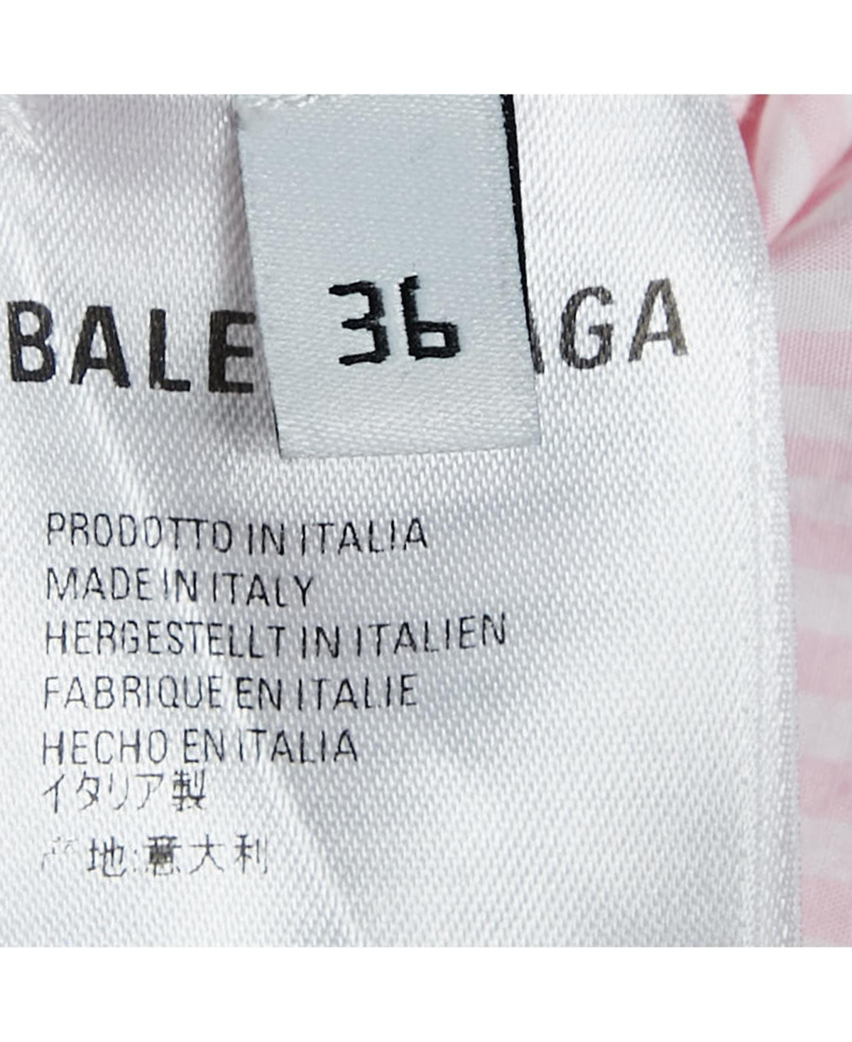 Pre-Owned Balenciaga Women's Stripe Cotton Neck Tie Detail Oversized Shirt